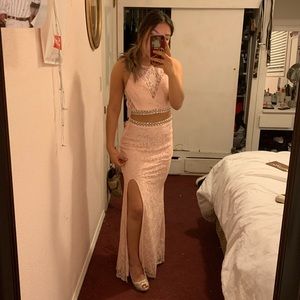 Pink Sequin Prom Dress